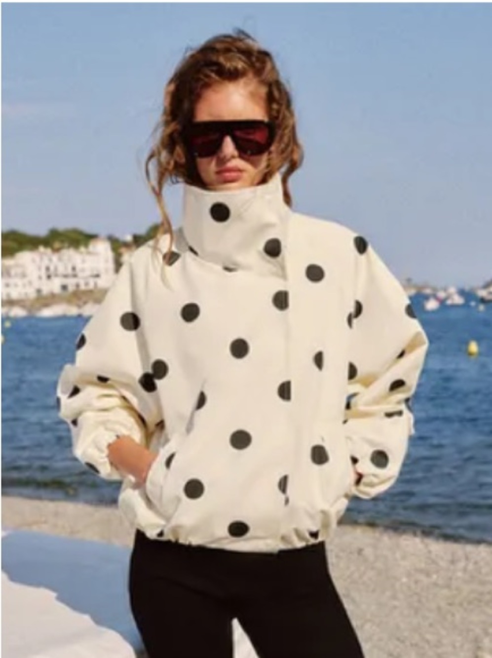 Zara NWT polka dot bomber jacket 8372/236